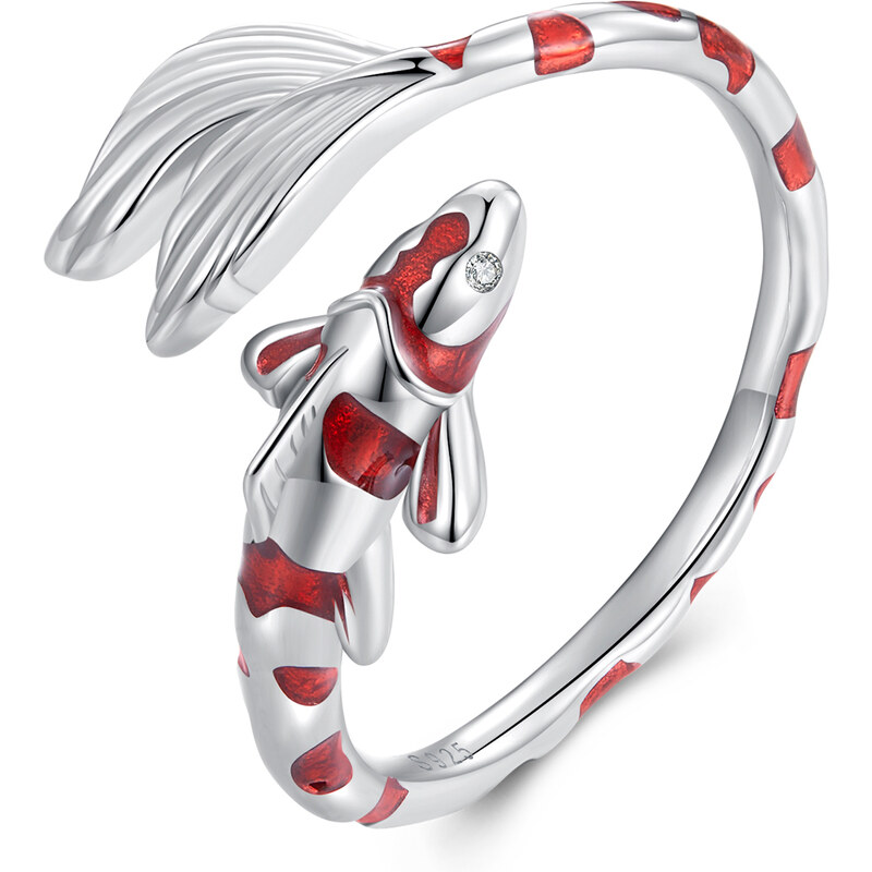 Royal Fashion strieborný prsteň Koi kapor 56586096