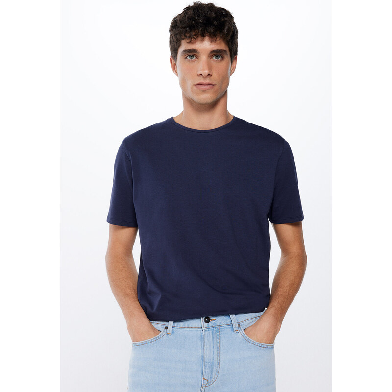 SPRINGFIELD Pánske lycrové tričko s okrúhlym výstrihom 55313009