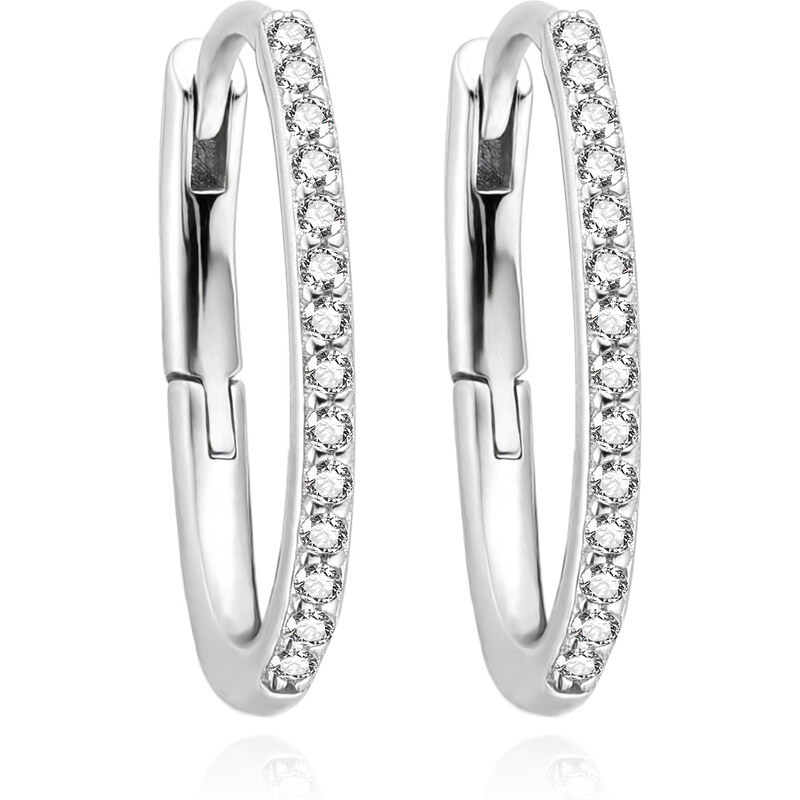 Agato Strieborné oválne náušnice so zirkónmi AGUC3529/15 66588122