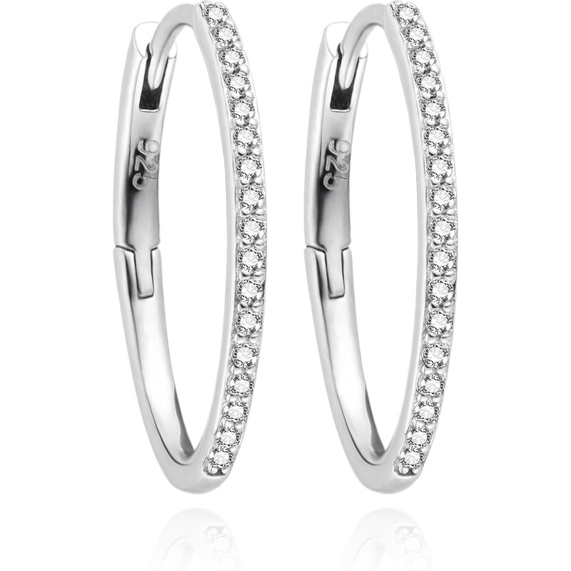 Agato Trblietavé strieborné oválne náušnice so zirkónmi AGUC3529/20 66593188