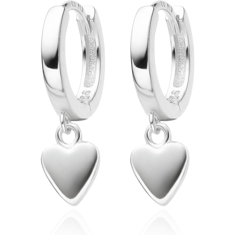 Agato Romantické strieborné kruhy so srdiečkami AGUC3537 66581620