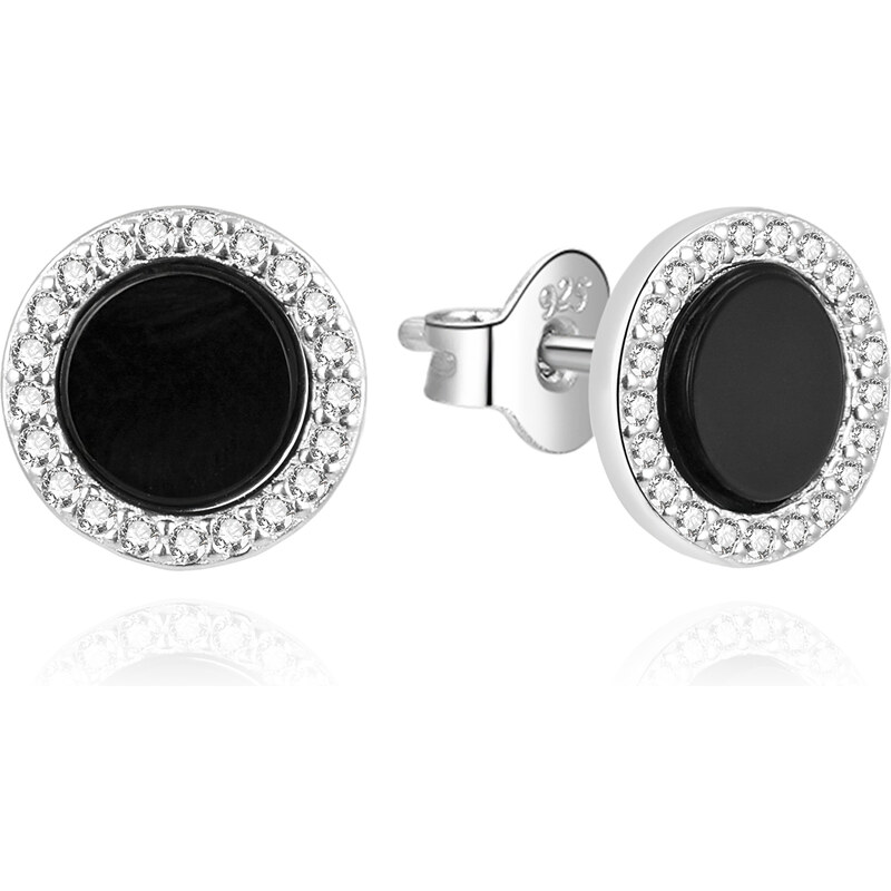 Agato Originálne strieborné náušnice s čiernym smaltom AGUP3499 66592609