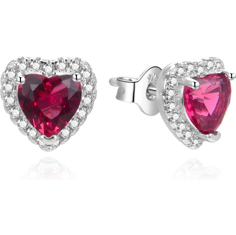Agato Nádherné strieborné náušnice s rubínovo červenými zirkónmi 66592530