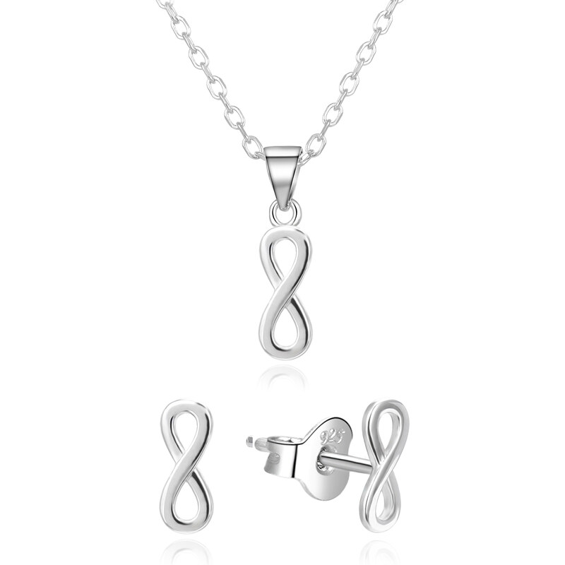 Agato Strieborná sada šperkov Nekonečno AGSET365R (náušnice, retiazka, 66580639