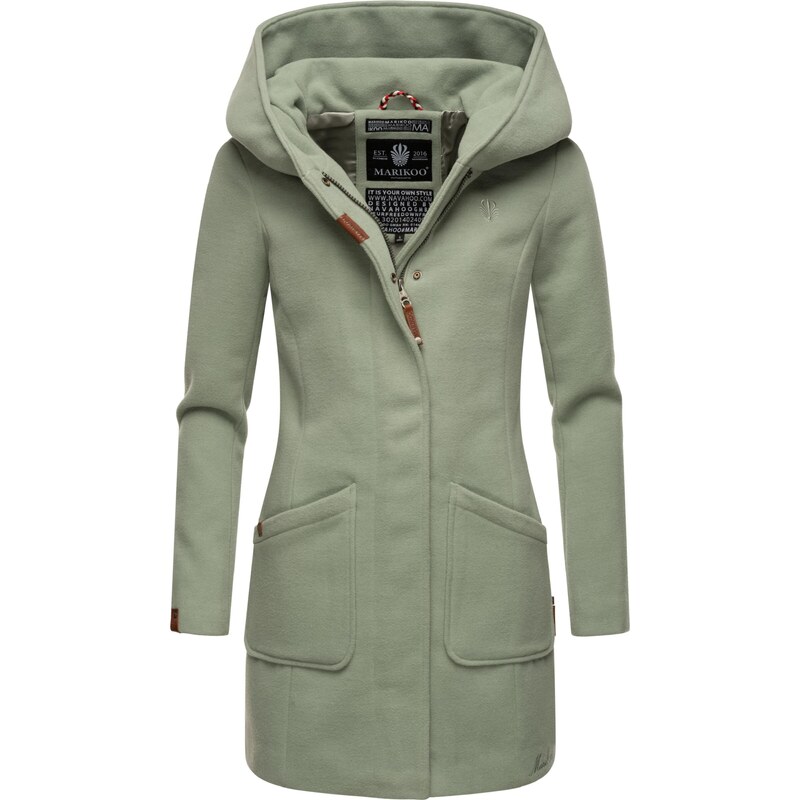 MARIKOO Prechodný kabát Maikoo pastelovo zelená 58306005