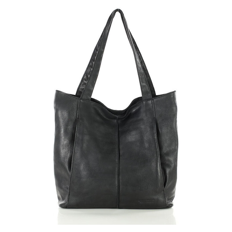 MARCO MAZZINI Mäkká kožená shopper taška | čierna vs108a 55353969