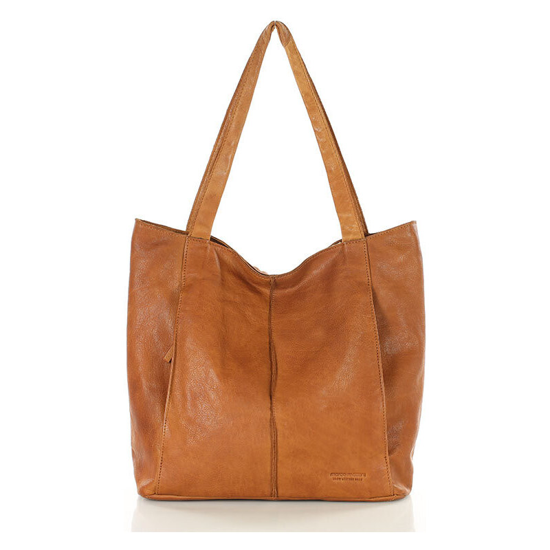 MARCO MAZZINI Mäkká kožená shopper taška | camel vs108b 55353970