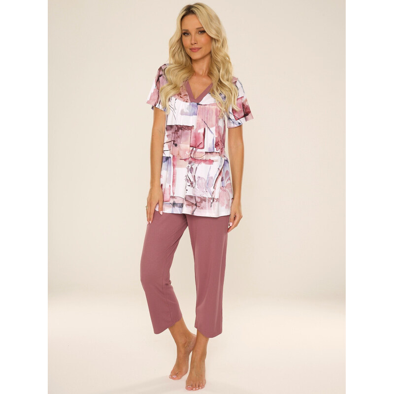 Dámské pyžamo model 20256560 Violet kr/r M2XL - De Lafense 69478062