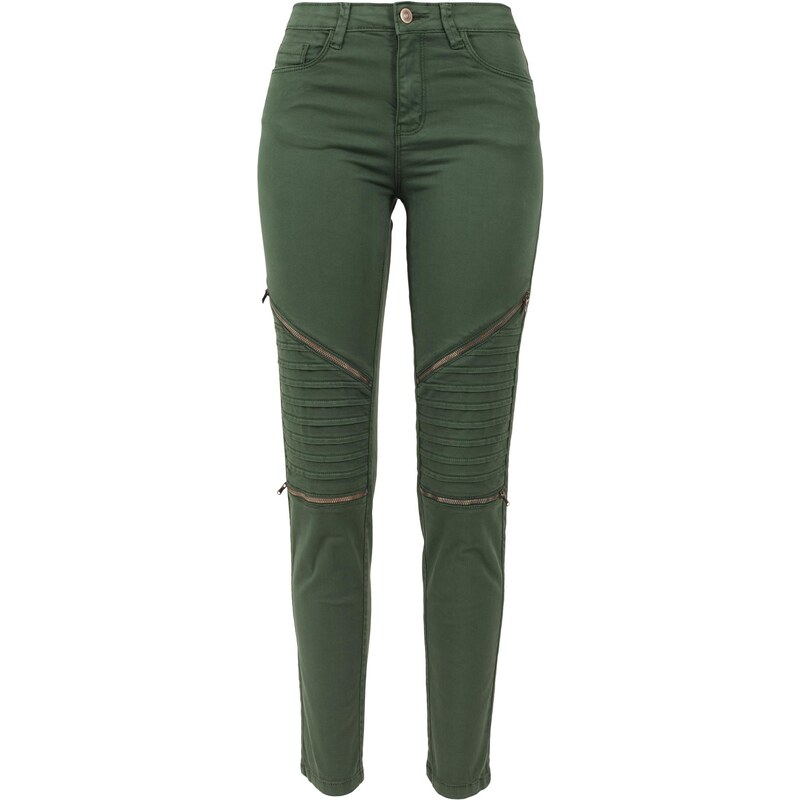 Urban Classics Womens stretch biker trousers - olive 50500919