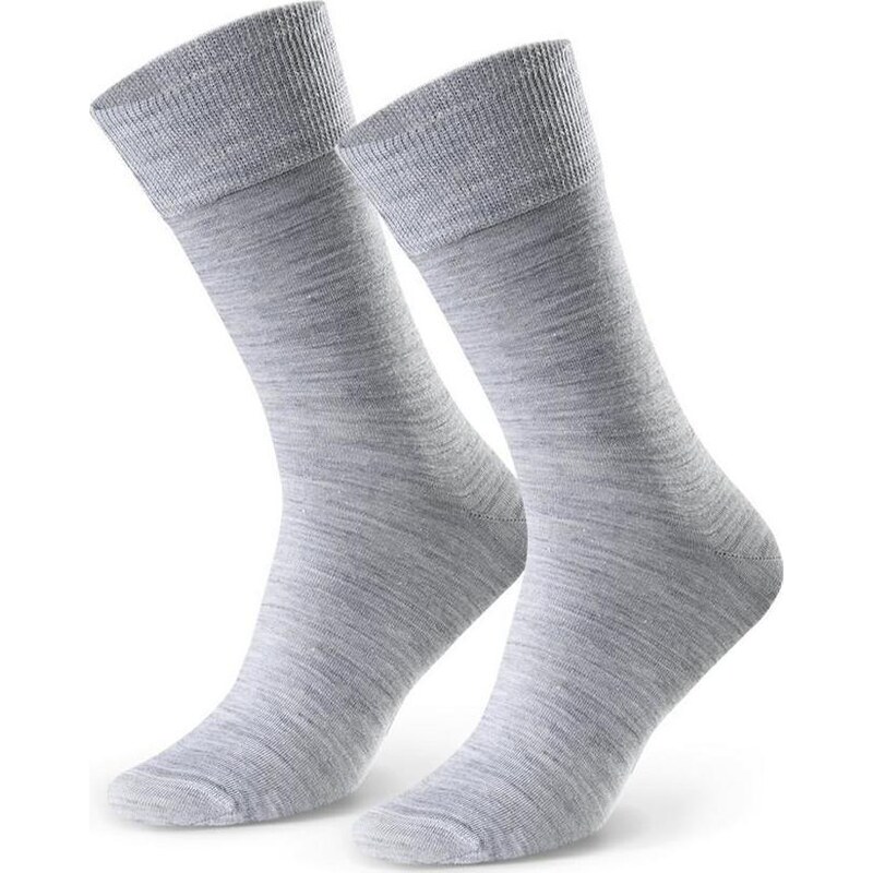 BASIC Sivé pánske merino ponožky Art.130 LR04, GRAY 55377114