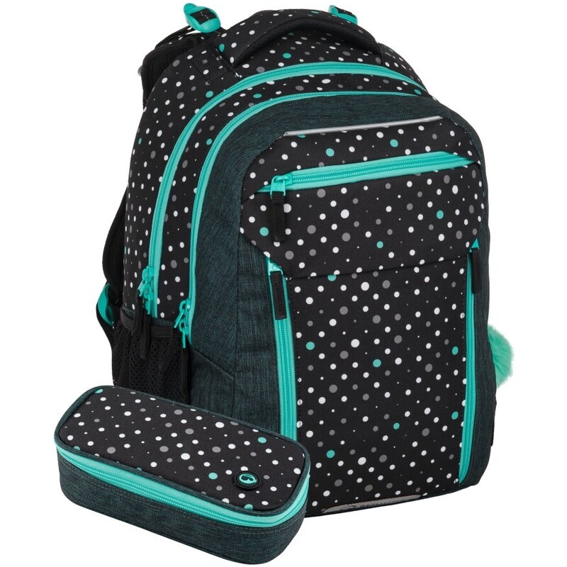 Bagmaster PORTO 24 C školský set – čierno-tyrkysový 62194864
