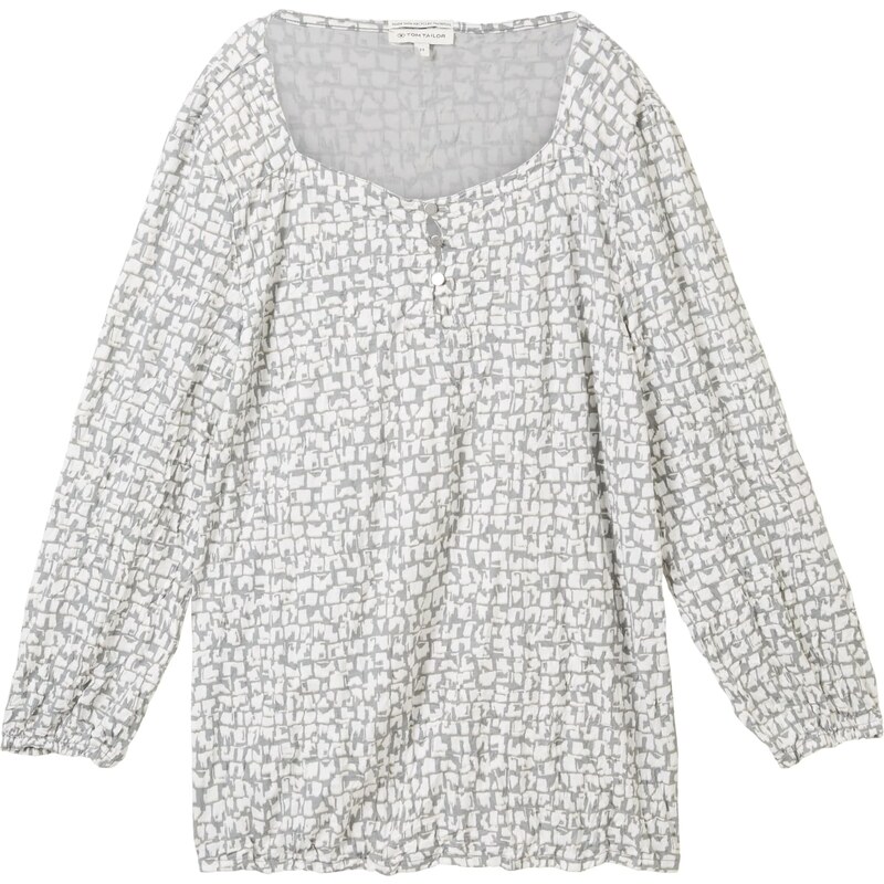 TOM TAILOR Blúzka sivá / biela 55387026