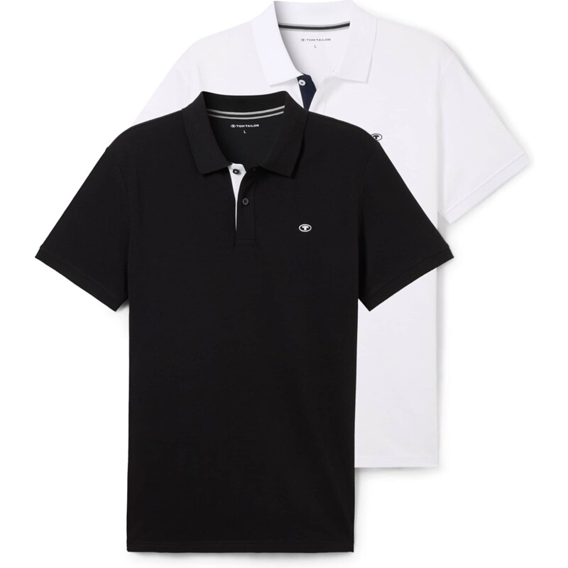 TOM TAILOR Tričko čierna / biela 55387111