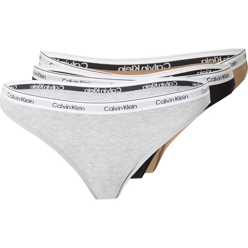 Calvin Klein Underwear Tangá farba ťavej srsti / sivá melírovaná / 55387419