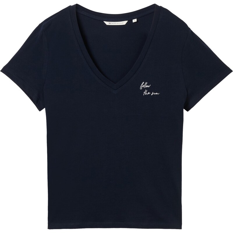 TOM TAILOR DENIM Tričko tmavomodrá / biela 55424169