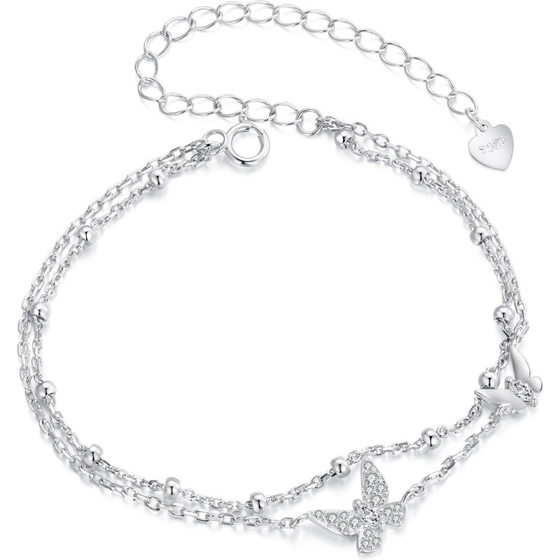 Royal Fashion strieborný náramok Motýľ BSB154 56586018