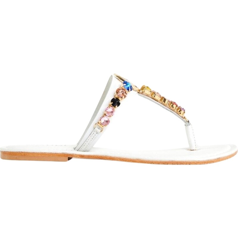 GAUDI Rhinestones White sandále 55326611