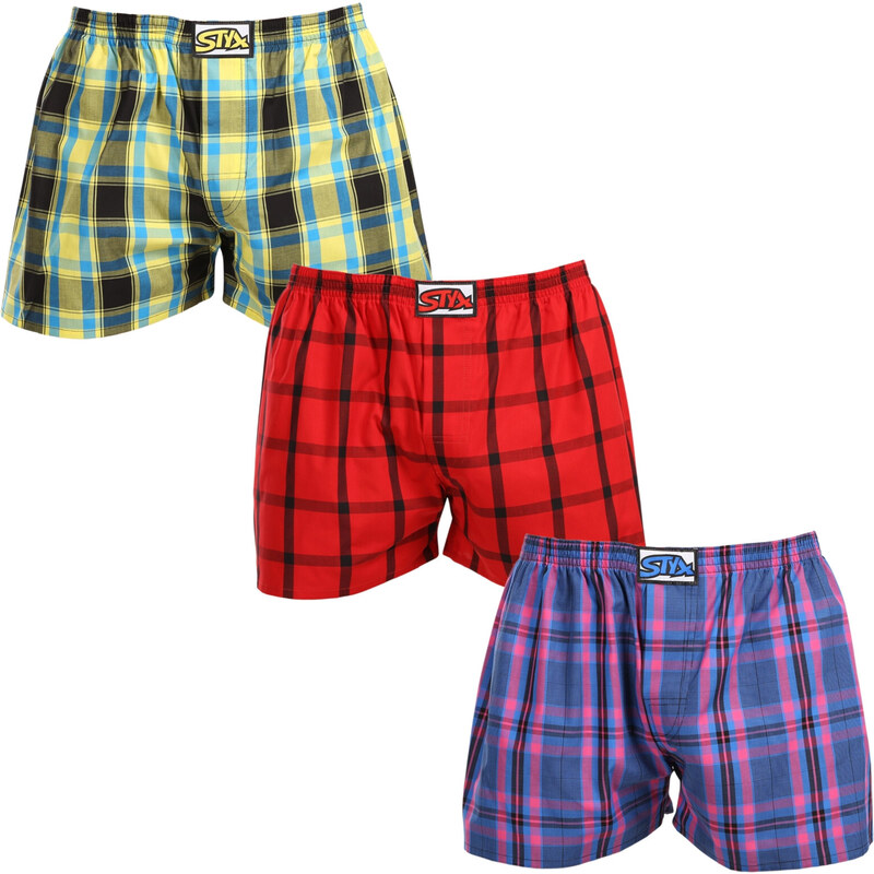 3PACK pánske trenky Styx klasická guma nadrozmer viacfarebné (3E103133 55406335