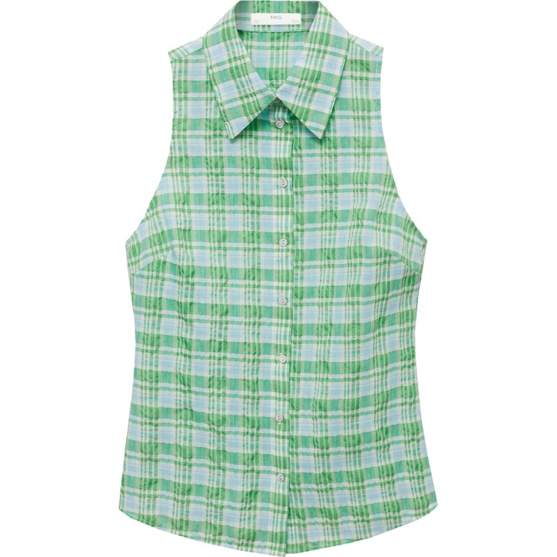 MANGO Blúzka PAULITA svetlomodrá / zelená 55424020