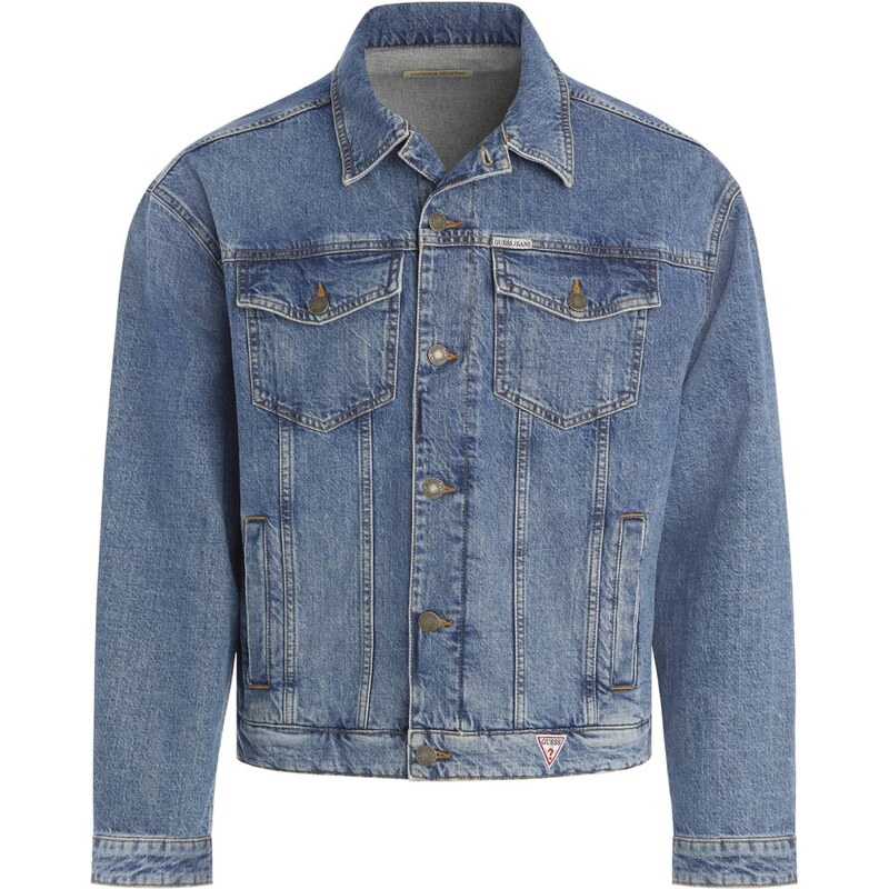 GUESS JEANS Prechodná bunda modrá denim 55424075