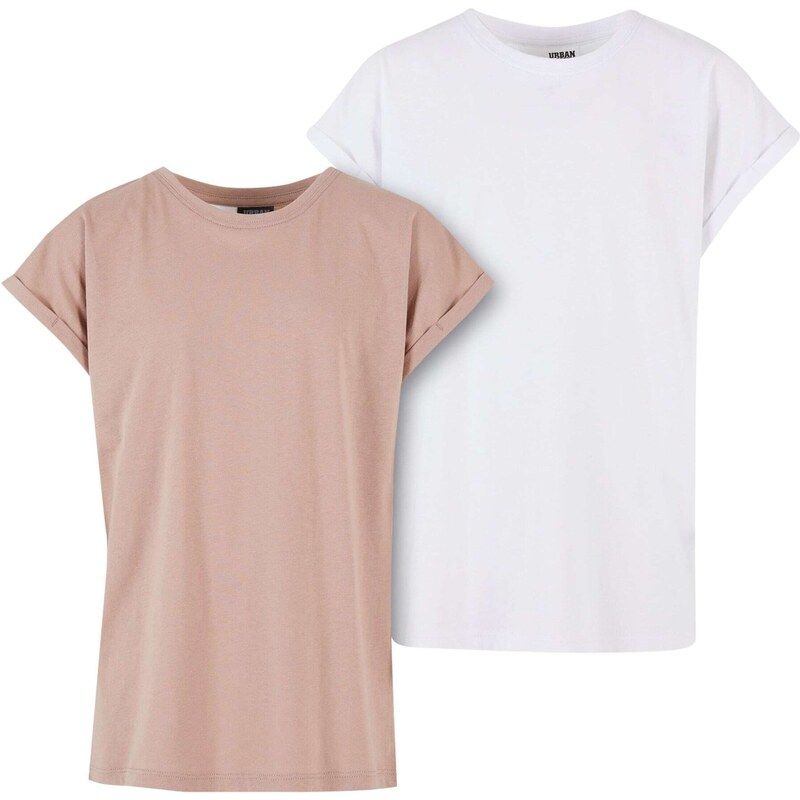 Urban Classics Tričko Extended béžová / biela 56795329