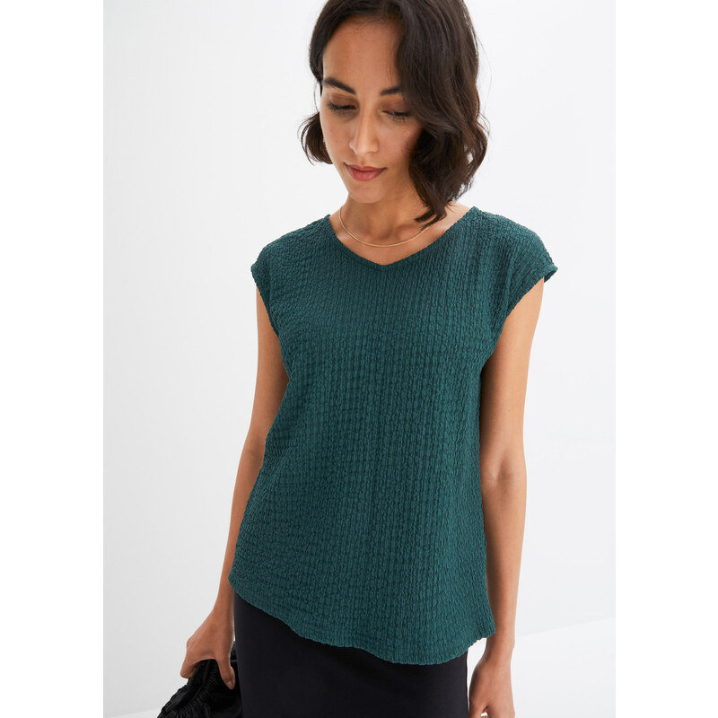 bonprix Tričko z ľahkého krepového materiálu, farba zelená 55412933