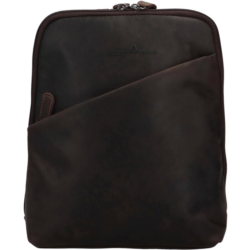 Kožený batoh tmavohnedý - GreenWood Gurion hnedá 55539771