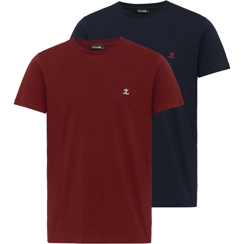 Cool Hill Tričko Jose námornícka modrá / burgundská 55751841