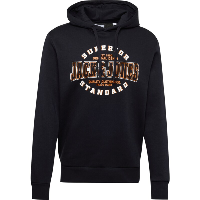 JACK & JONES Mikina oranžová / čierna / biela 55461181