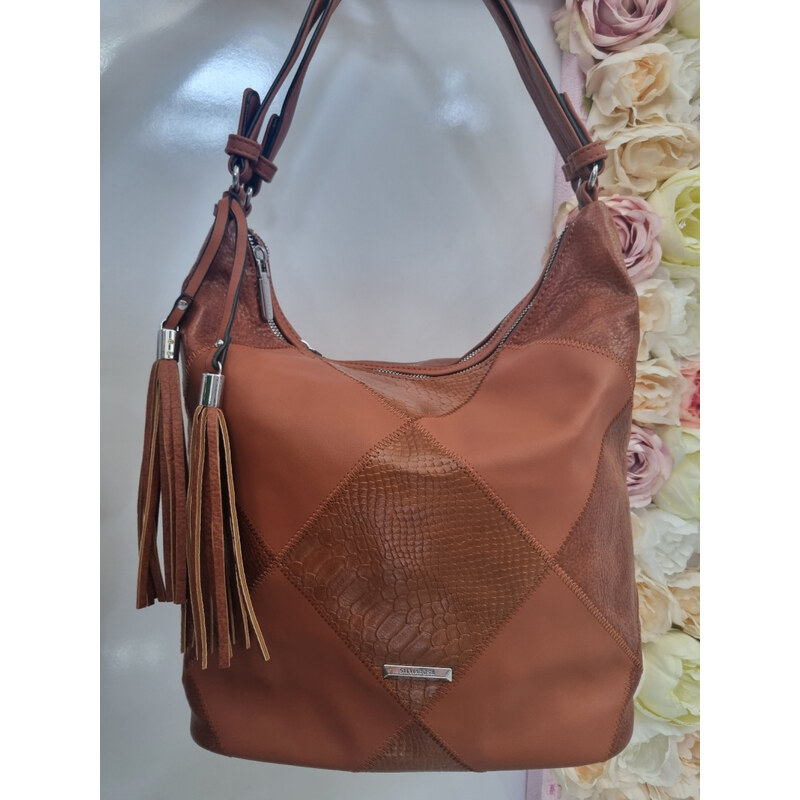E-shop Katrins Fashion Hnedá dámska kabelka na plece Silvia Rosa