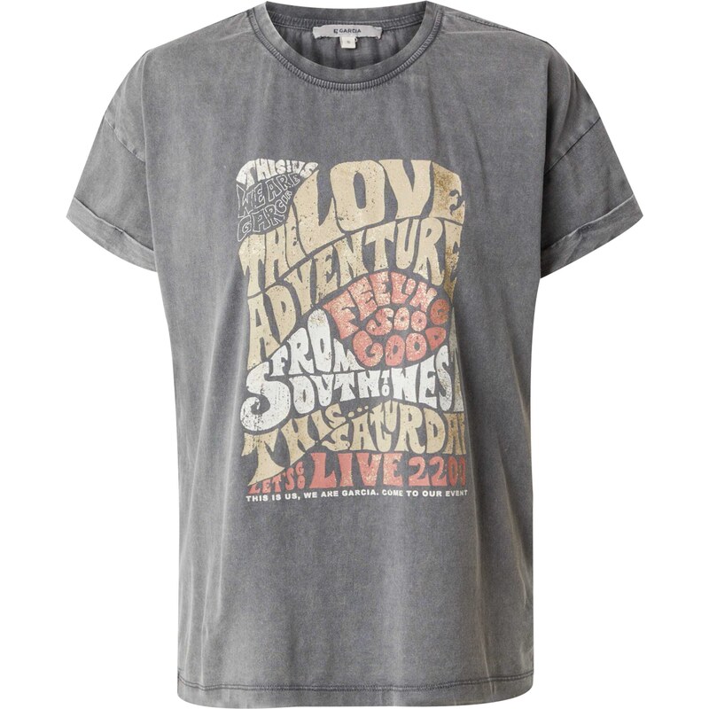 GARCIA Tričko zlatá / tmavosivá / homárová / biela 55484065