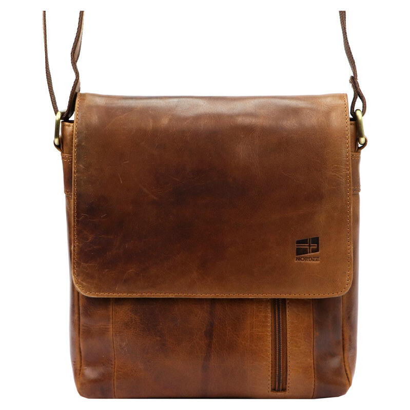 Pánska kožená taška Nordee hnedá KZ49440 67601703