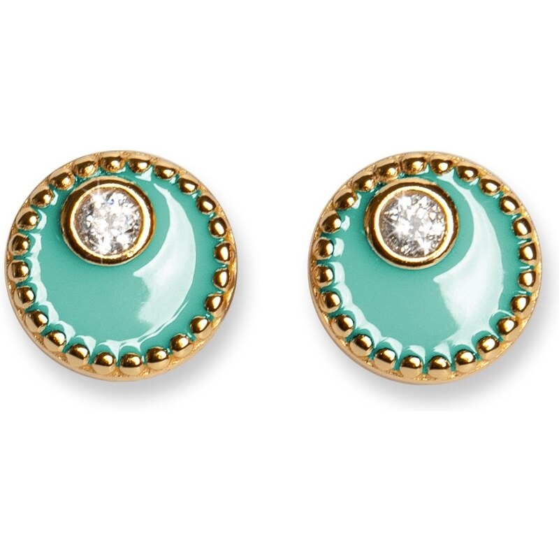 Oliver Weber Pozlátené náušnice so zeleným smaltom Meliora 62258G TUR 66587836