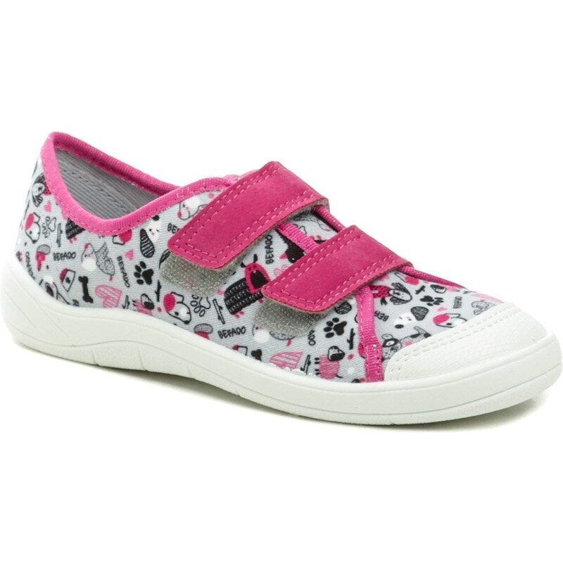 Befado 772y005 ružové detské tenisky na suchý zips 55576259