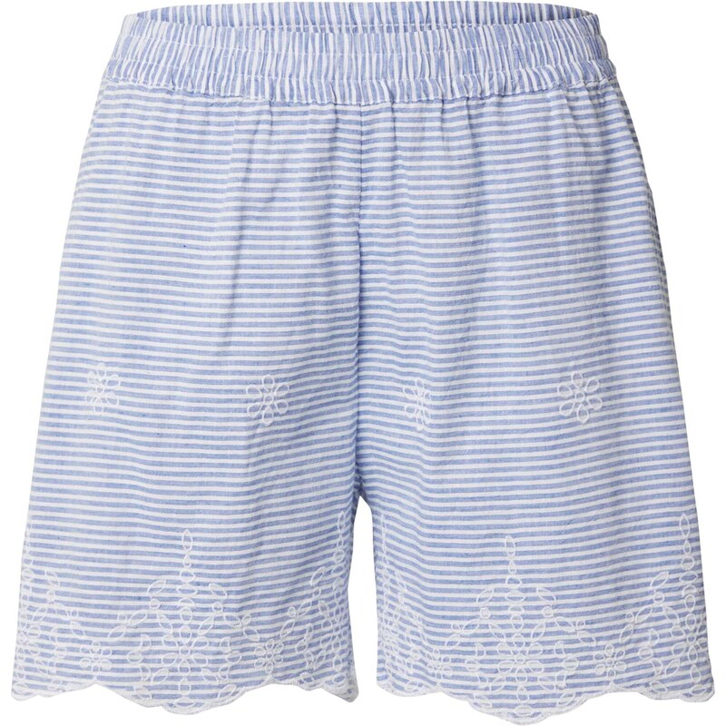 PIECES Nohavice modrá melírovaná / biela 56523523