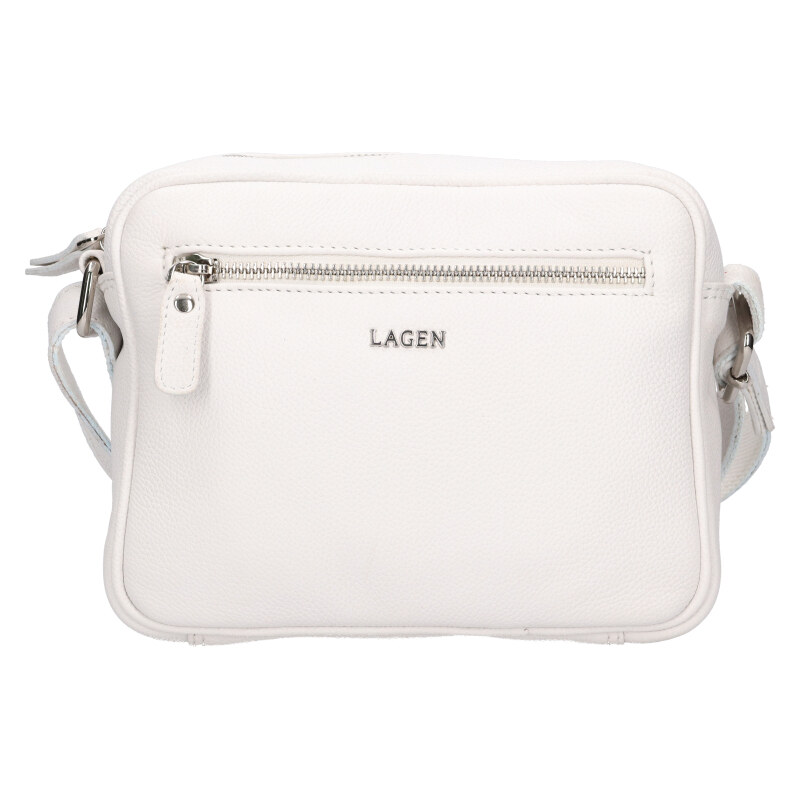 Lagen Dámska kožená crossbody kabelka BLC-23/2153 WHITE 66590500