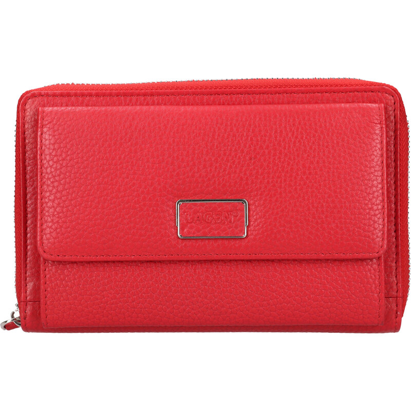 Lagen Dámska kožená crossbody kabelka BLC/5425 RED 66587241