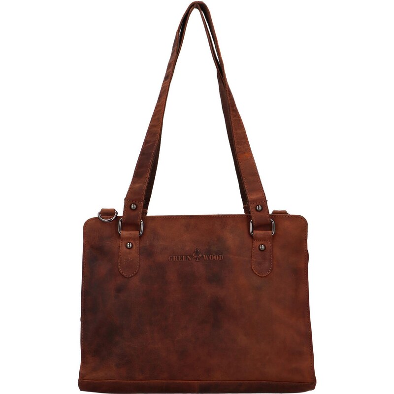 Dámska kožená kabelka cez rameno hnedá - GreenWood Hamid hnedá 55714666