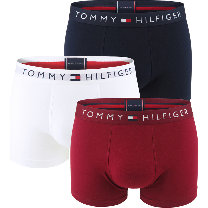 TOMMY HILFIGER - boxerky 3PACK TH original cotton desert sky & rouge color - limitovaná edícia