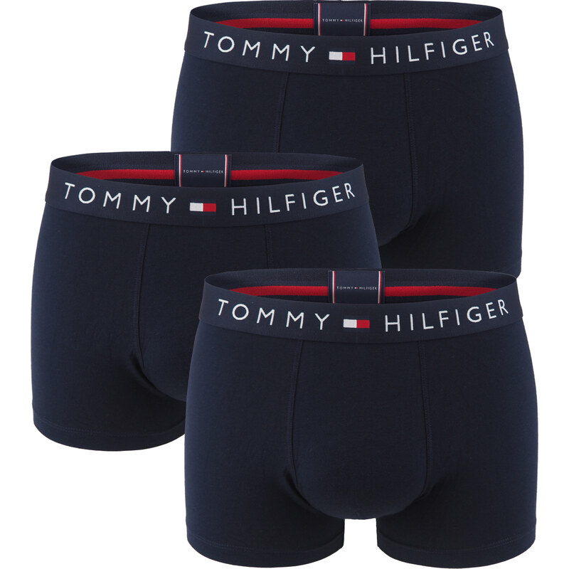TOMMY HILFIGER - boxerky 3PACK TH original cotton signature dark navy 56554664
