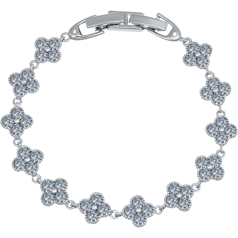 CRYSTalp Krásny náramok s čírymi kvietkami 22289.WHI.R 66593400