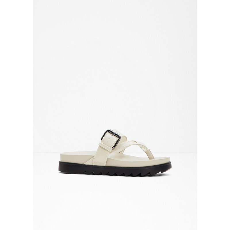 bonprix Medziprstové sandále s profilovanou podrážkou, farba biela 53691775