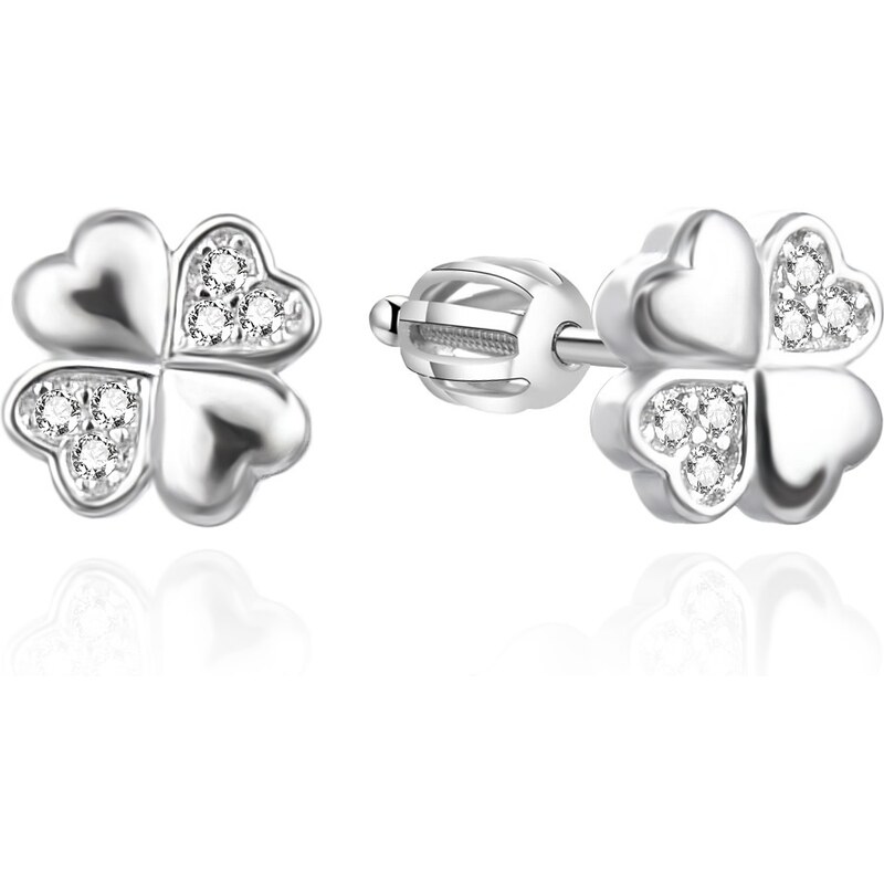 Agato Strieborné náušnice pre šťastie Štvorlístok AGUP3542S 66587632