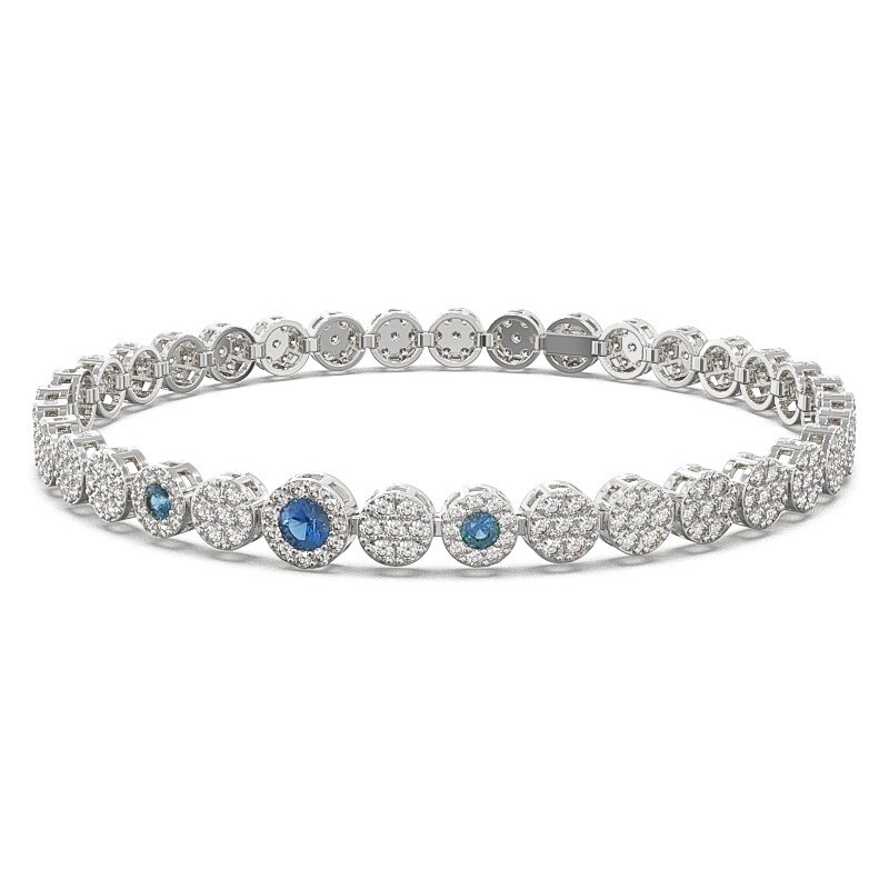 Náramok z bieleho zlata s briliantami a zafírmi 2522B/BMX 45989152