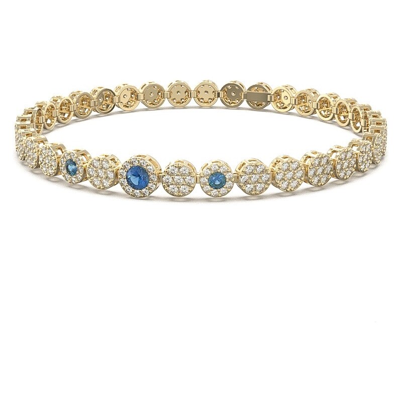 Zlatý náramok s briliantami a zafírmi 2522B/ZMX 45989150