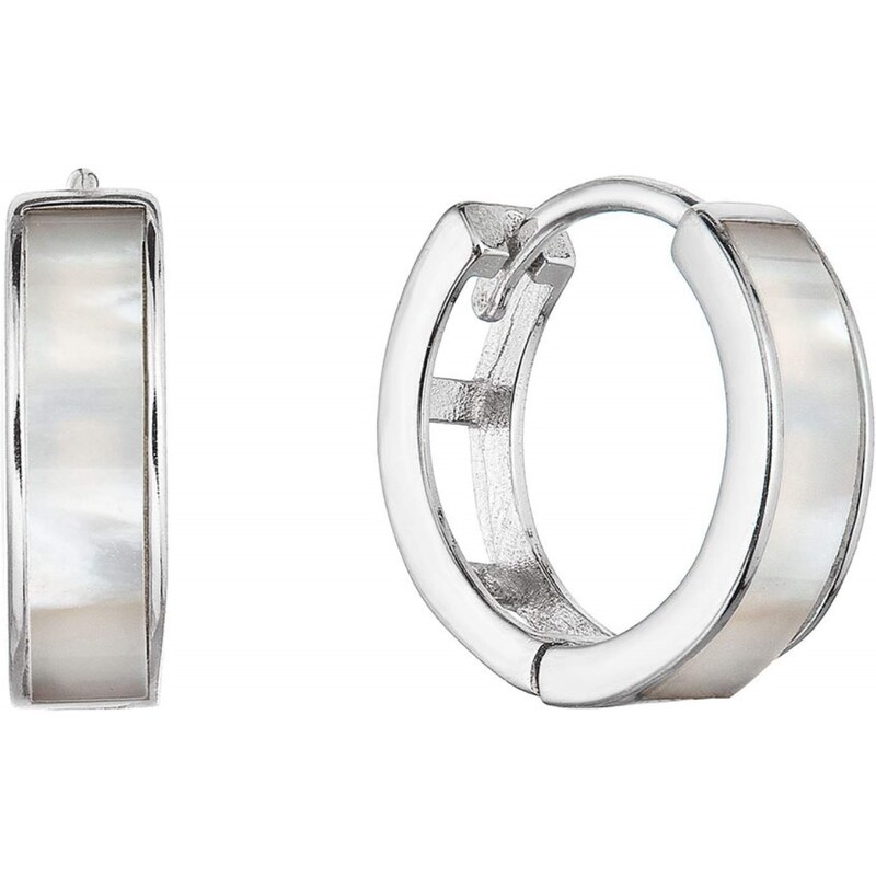 Evolution Group Pôvabné kruhové náušnice s perleťou 11428.1 66579402