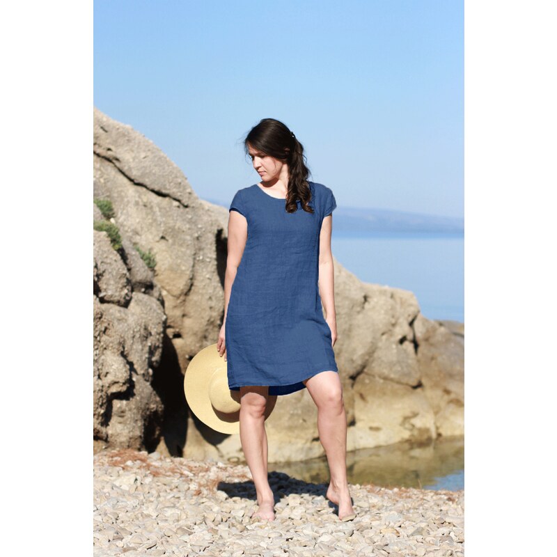 Glara Dámske lanové letné šaty 55746995