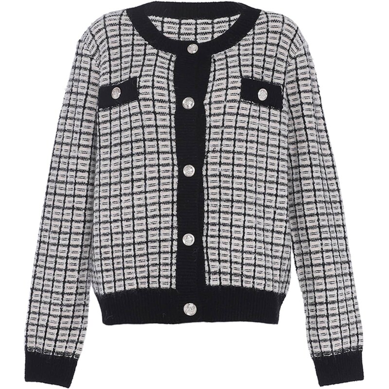 faina Kardigán čierna / biela ako vlna 56103156