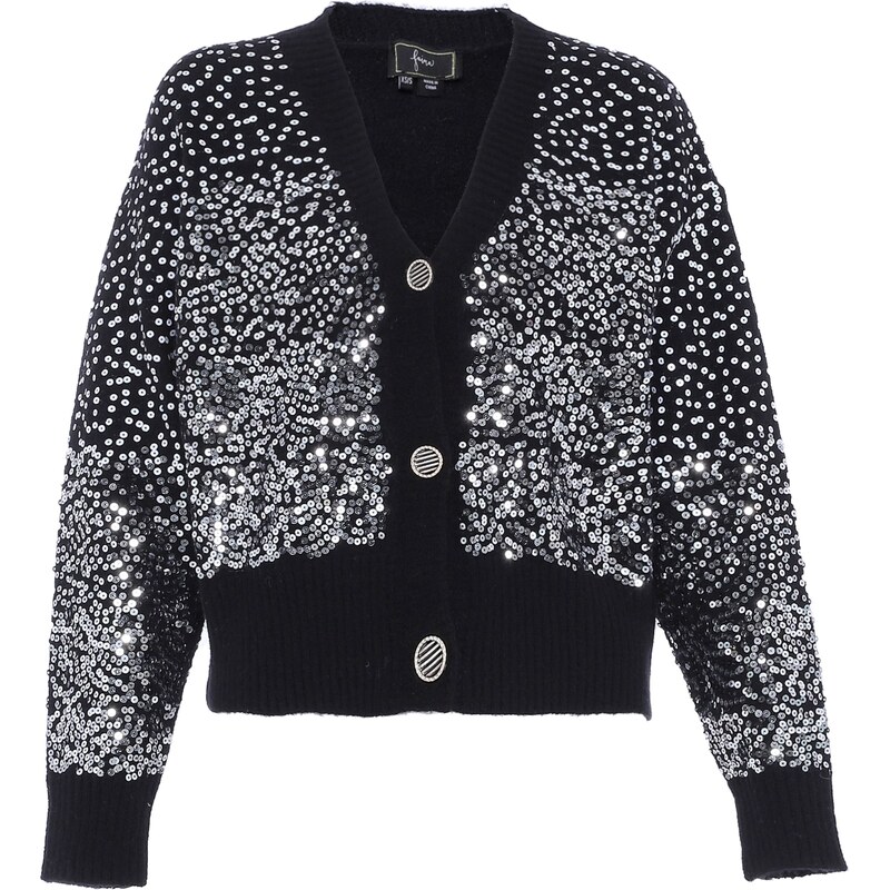 faina Kardigán čierna / strieborná 56103164
