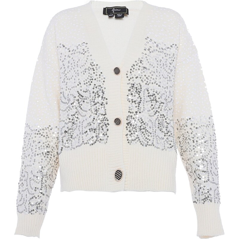 faina Kardigán strieborná / biela 56103170
